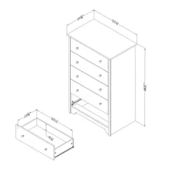 Meubles South Shore 5-Drawer Chest - South Shore PURE BLACK Best