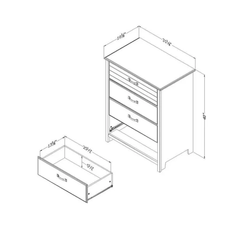 Meubles South Shore 4-Drawer Chest Dresser - South Shore FALL OAK Sale