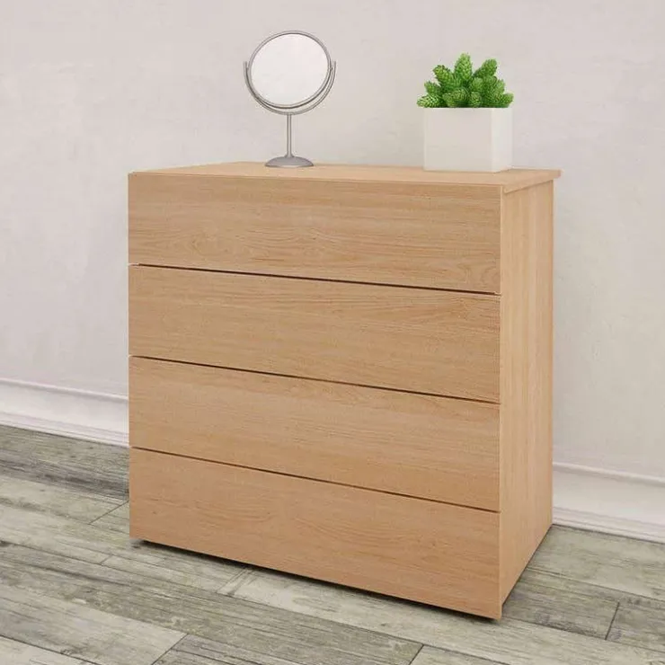 Nexera 4-drawer chest, natural maple - Beige