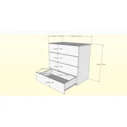 Nexera 4-drawer chest, natural maple - Beige
