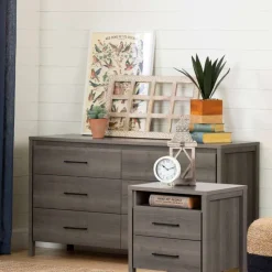 Meubles South Shore 6-Drawer Double Dresser And Nightstand Set - South Shore Gray Online