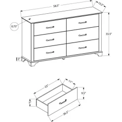 Monarch 6-Drawer Dresser Oak