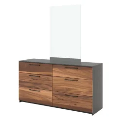 MEQ 6-Drawer Dresser SLATE/WALNUT Outlet