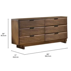 6-Drawer Dresser Brown Discount