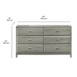 6-Drawer Dresser Grey Sale