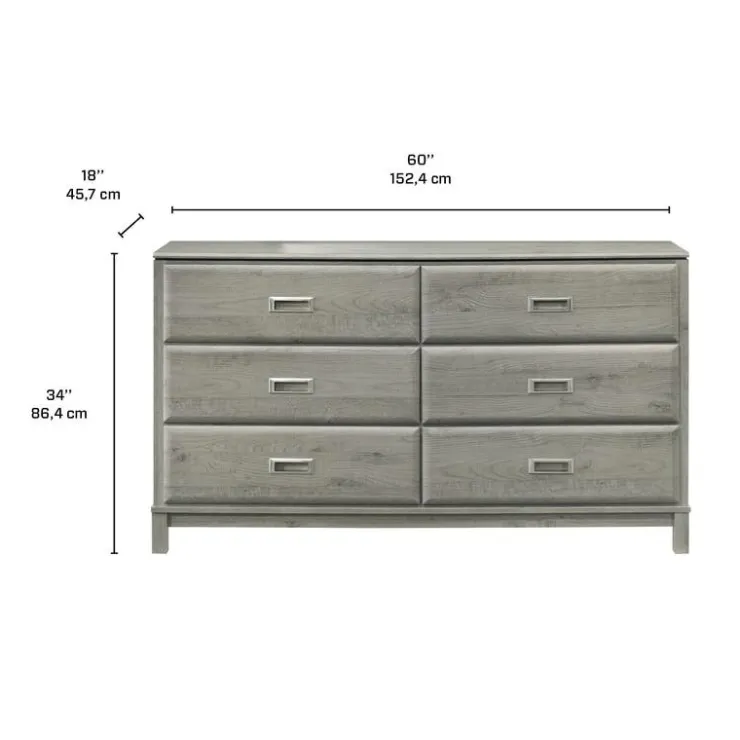 6-Drawer Dresser Grey Sale