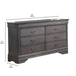 6-Drawer Dresser Grey Hot