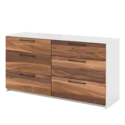 MEQ 6-Drawer Dresser WHITE/WALNUT New