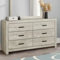 Monarch 6-Drawer Dresser Oak Hot