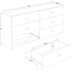SUA-V 6-Drawer Dresser - Natural Sale