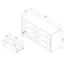 Meubles South Shore 6-Drawer Dresser - South Shore Pure Black Online