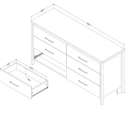 Meubles South Shore 6-Drawer Dresser - South Shore Natural Ash Clearance