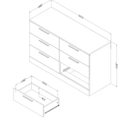 Meubles South Shore 6-Drawer Dresser - South Shore Nordik Oak New