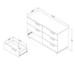 Meubles South Shore 6-Drawer Dresser - South Shore Nordik Oak