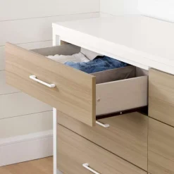 Meubles South Shore 6-Drawer Dresser - South Shore White and Soft Elm Clearance