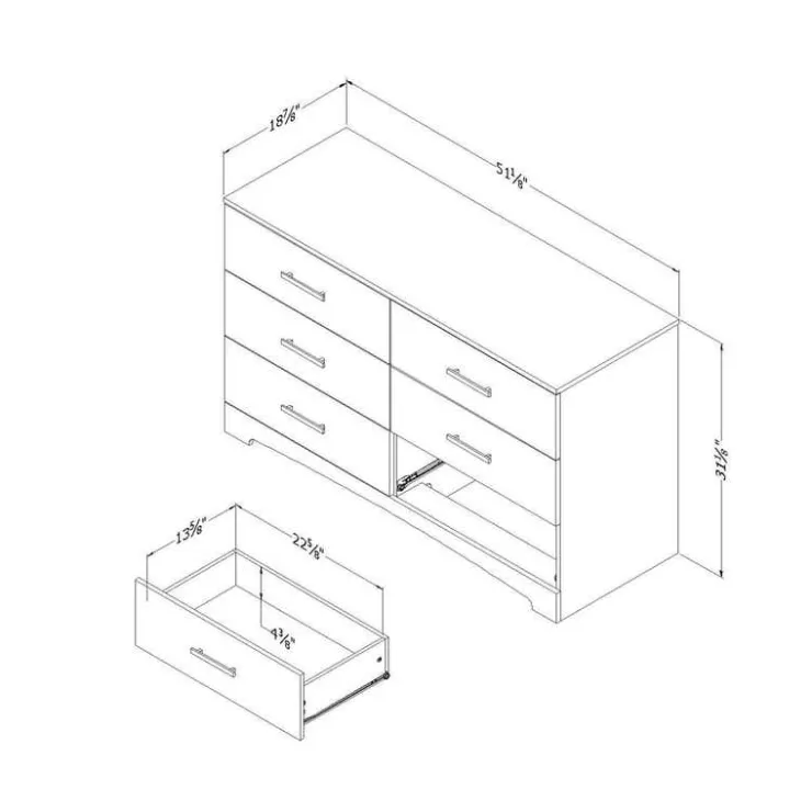 Meubles South Shore 6-Drawer Dresser - South Shore Pure Black Sale