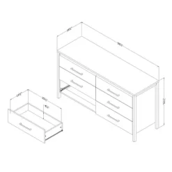 Meubles South Shore 6-Drawer Dresser - South Shore Rubbed Black Clearance