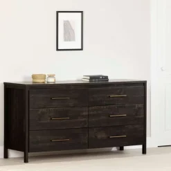 Meubles South Shore 6-Drawer Dresser - South Shore Rubbed Black Clearance