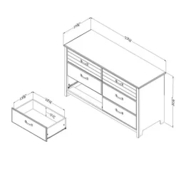 Meubles South Shore 6-Drawer Dresser - South Shore FALL OAK Best