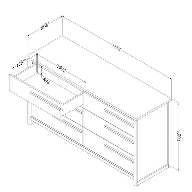 Meubles South Shore 6-Drawer Dresser - South Shore GRAY OAK Outlet