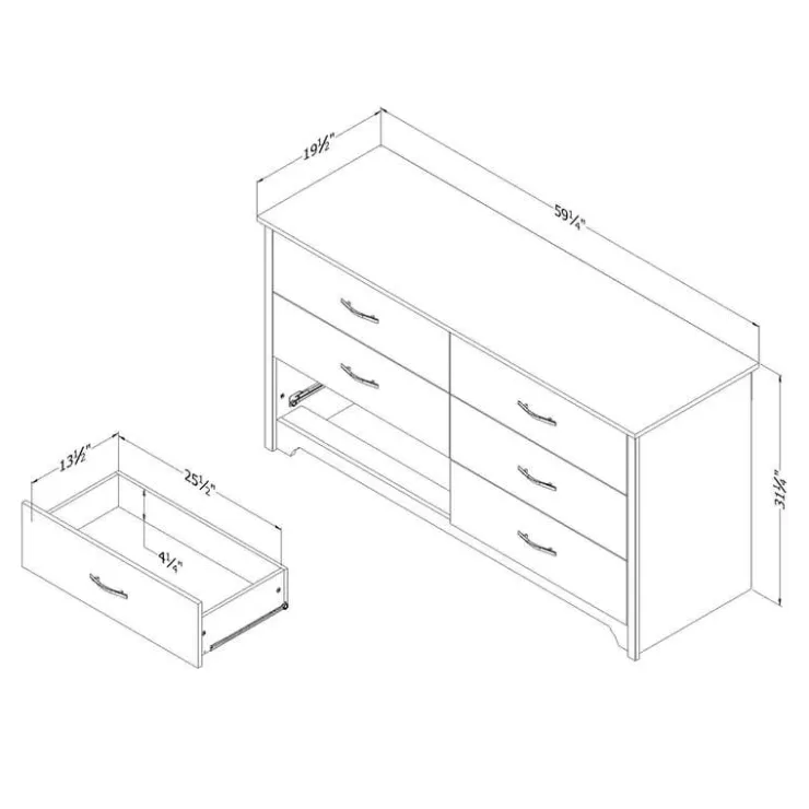 Meubles South Shore 6-Drawer Dresser - South Shore Pure White Sale