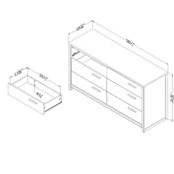 Meubles South Shore 6-Drawer Dresser - South Shore NATURAL WALNUT Clearance