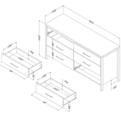 Meubles South Shore 6-Drawer Dresser - South Shore SEASIDE PINE
