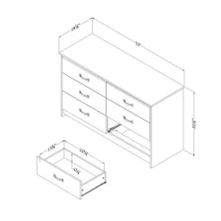 Meubles South Shore 6-Drawer Dresser - South Shore WEATHERED OAK Best