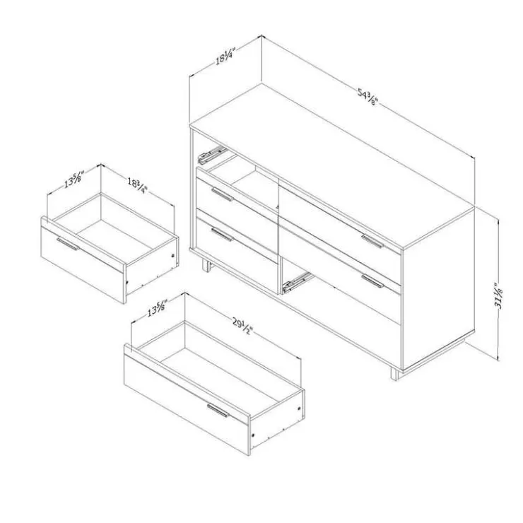 Meubles South Shore 6-Drawer Dresser - South Shore WINTER OAK Best