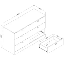 Meubles South Shore 6-Drawer Dresser - South Shore Pure White Hot