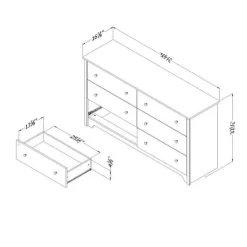 Meubles South Shore 6-Drawer Dresser - South Shore Soft Gray