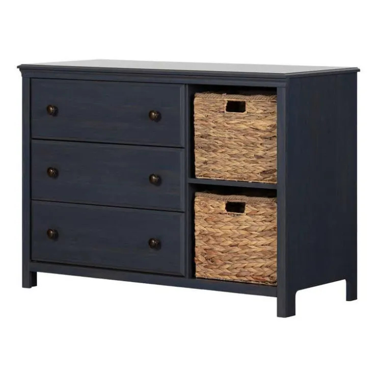 Meubles South Shore 3-Drawer Dresser with Baskets - South Shore Blueberry