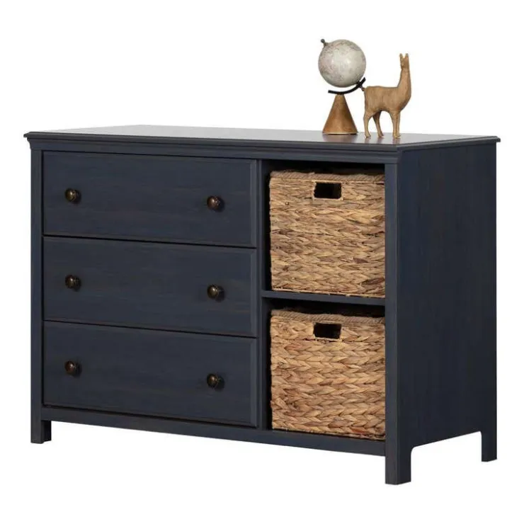 Meubles South Shore 3-Drawer Dresser with Baskets - South Shore Blueberry