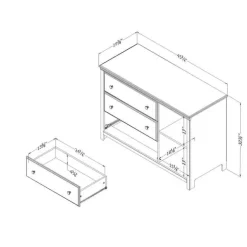 Meubles South Shore 3-Drawer Dresser with Baskets - South Shore SOFT GRAY Clearance