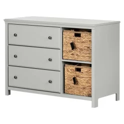 Meubles South Shore 3-Drawer Dresser with Baskets - South Shore SOFT GRAY Clearance