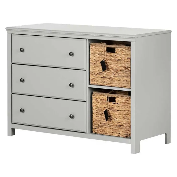 Meubles South Shore 3-Drawer Dresser with Baskets - South Shore SOFT GRAY Clearance