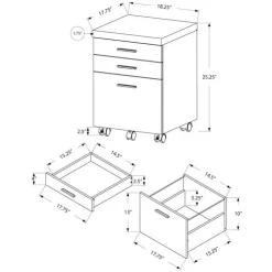 Monarch 3-Drawer Filing Cabinet - Brown Sale