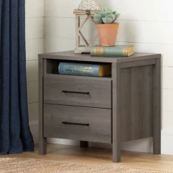 Meubles South Shore 2-Drawer Night Stand - South Shore GRAY MAPLE Best