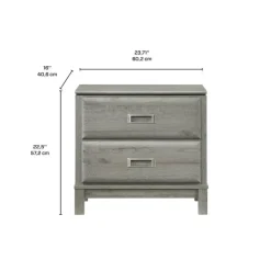 2-Drawer Nightstand Grey Hot