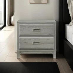 2-Drawer Nightstand Grey Hot