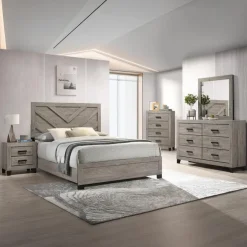 2-Drawer Nightstand Light Grey Clearance