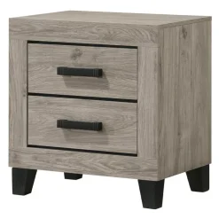 2-Drawer Nightstand Light Grey Clearance