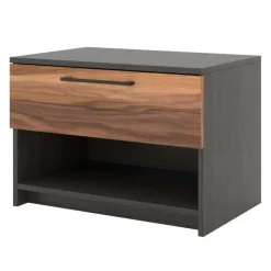 MEQ 1-Drawer Nightstand SLATE/WALNUT Discount