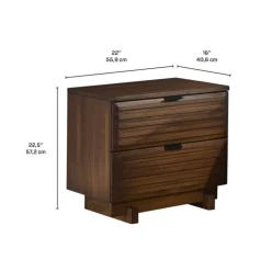 2-Drawer Nightstand Brown Hot
