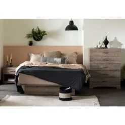 Meubles South Shore 1-Drawer Nightstand - End Table With Storage - South Shore Weathered Oak New