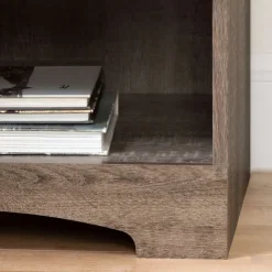 Meubles South Shore 1-Drawer Nightstand - End Table With Storage - South Shore Weathered Oak New