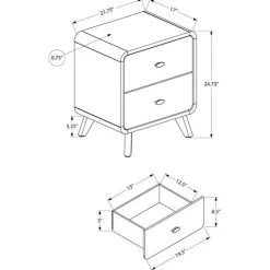 Monarch 2-Drawer Nightstand - Walnut Outlet