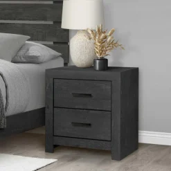 Monarch 2-Drawer Nightstand - Grey Clearance