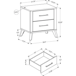 Monarch 2-Drawer Nightstand - Grey Best