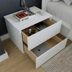 Nexera 2-Drawer Nightstand - White wood grain Discount